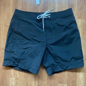 Mens J.Crew Board Short/Bathing Suit, Black, 30 Waist, 7", NEW with Tags